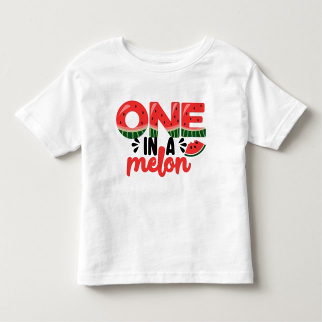 En i Melon Watermelon Första födelsedag T Shirt (Framsida)