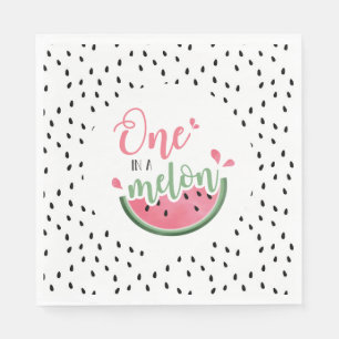 En i Melon Watermelon Första födelsedagen Pappersservett