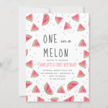 En i Melon Watermelon Första Födelsedagsfesten