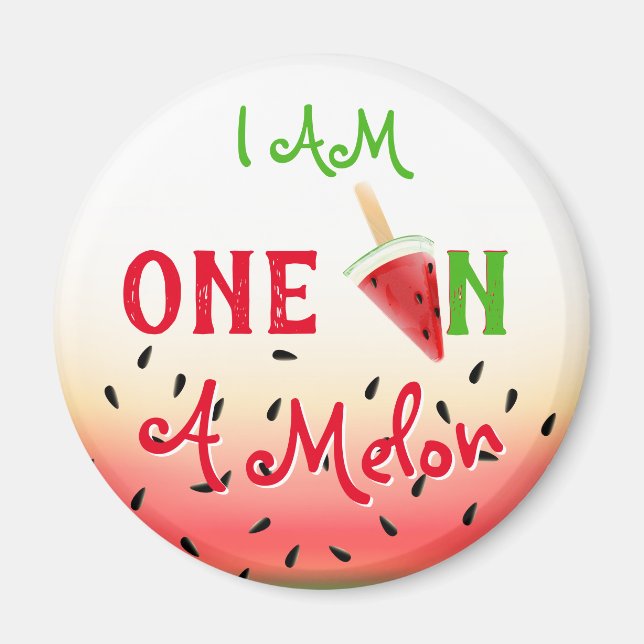 En i Melon Watermelon Fruit Magnet (Framsidan)