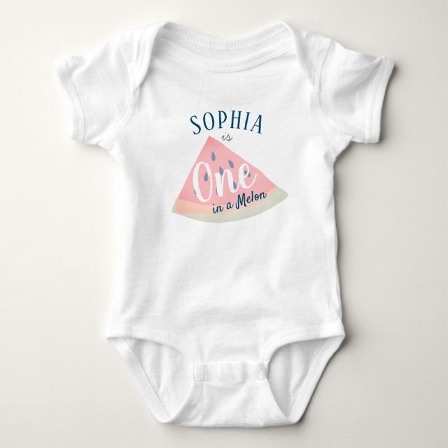 En i Melon Watermelon Girl 1st Birthday T Shirt (Framsida)