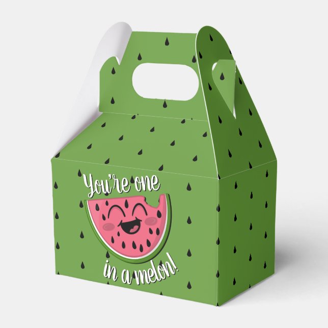 En i Melon Watermelon Girly Första födelsedagen Presentaskar (Framsidan Sidan)