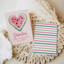 En i Melon Watermelon Kids Valentines day Anteckningskort