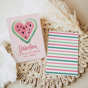 En i Melon Watermelon Kids Valentines day Anteckningskort