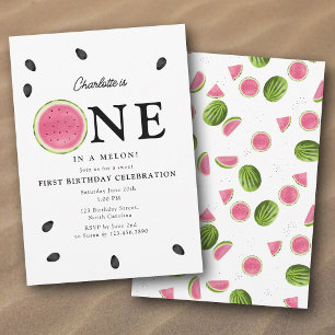 En i Melon Watermelon Sommardag Inbjudningar