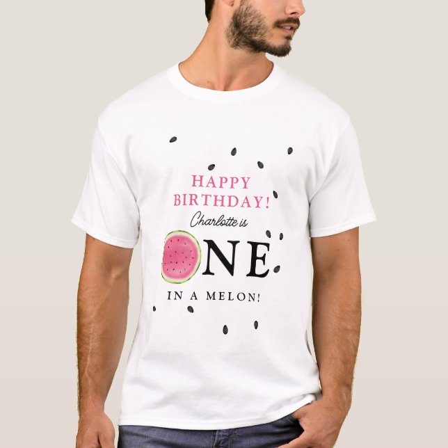 En i Melon Watermelon Sommardag Pappa T Shirt (Framsida)