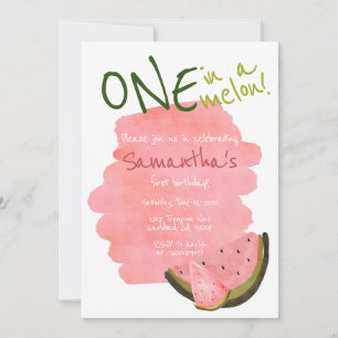 En i Melon Watermelon Theme Watercolor Rosa
