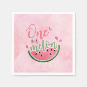 En i Melon Watermelon vattenfärg 1:a födelsedagen Pappersservett