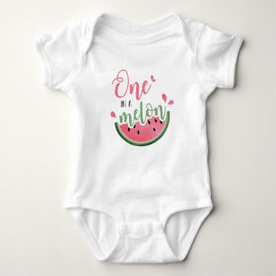 En i Melon Watermelon vattenfärg 1:a födelsedagen T Shirt