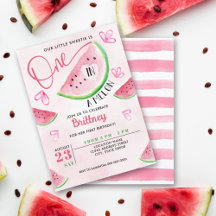 En i Melon Watermelon Watercolor Birthday