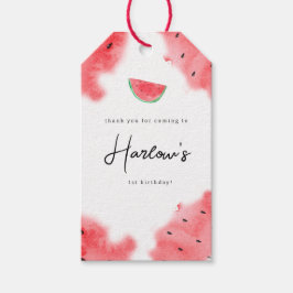 En i melonvattenmelon 1:a födelsedag tack presentetikett