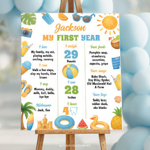 En i Sol 1:a födelsedag, sommarmilstolpen Party Poster