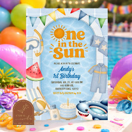 En i solen Pool födelsedagsfest Inbjudan