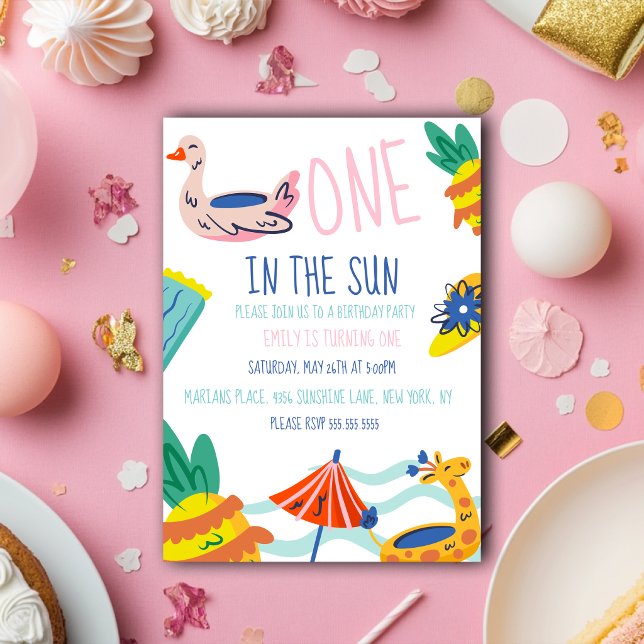 En i solen  strand pool inbjudningar (Skapare uppladdad)