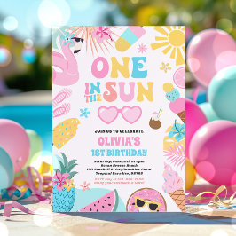 En I Solen Tropisk Strand 1-års Födelsedagsfest Inbjudningar