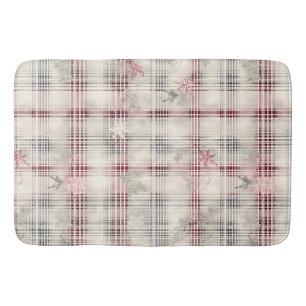 En i Tartan Blommigt Design Series #13 Badrumsmatta