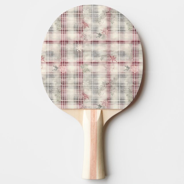 En  i Tartan Blommigt Design Series #13 Pingisracket (Framsidan)