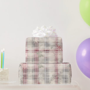 En i Tartan Blommigt Design Series #13 Presentpapper