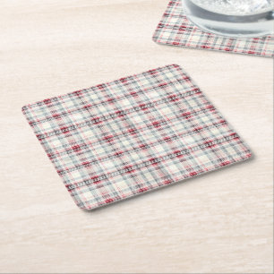 En i Tartan-Blommigten, design nr 24 Underlägg Papper Kvadrat