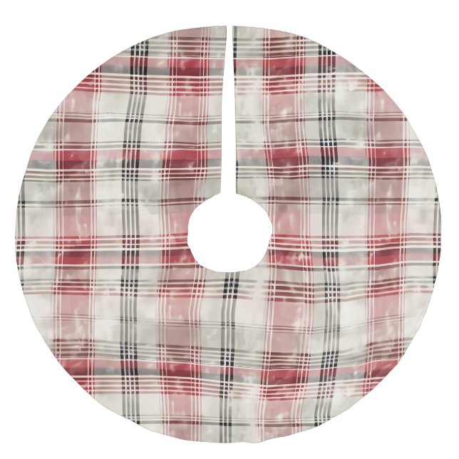En  i Tartan-Blommigten Design Series #15 Julgransmatta Borstad Polyester (Framsidan)