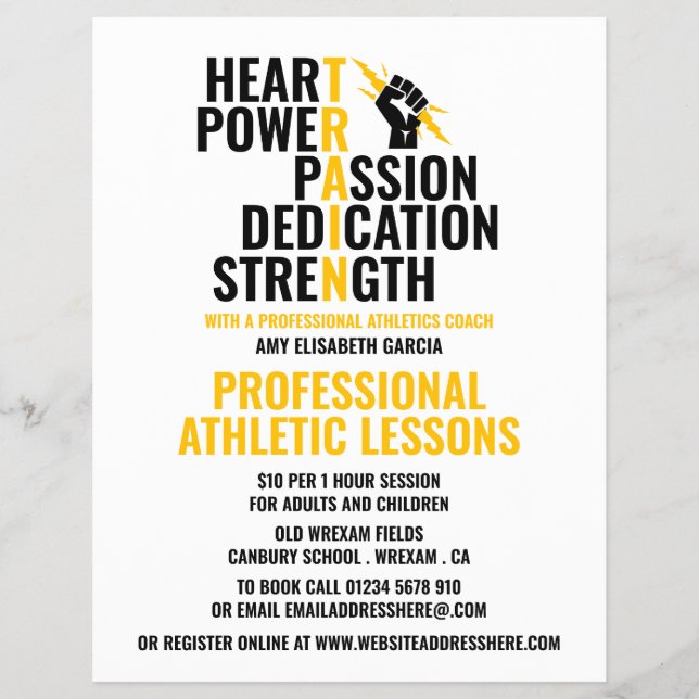 En Idrottsmans tåg, Athletics Lesson Advertising Reklamblad (Framsidan)