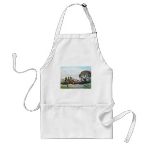 En Idyllic British Village-sketch Förkläde
