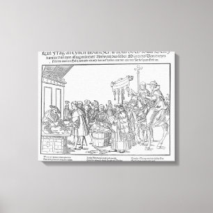 En ifrågasätta till en Mintmaker, c.1500 Canvastryck