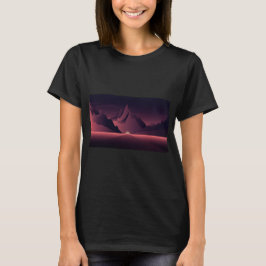 En illustration av en bergsolnedgång        t shirt