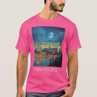 En illustration av Hamburg i Vintage resor - Tyskl T Shirt