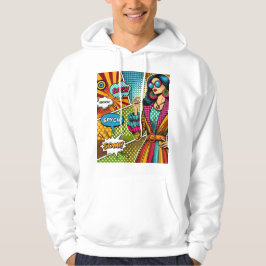En illustration av trendiget i retro pop art stil hoodie