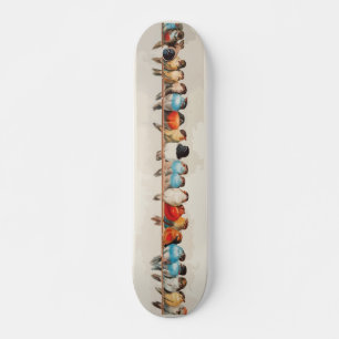En illustration av vintagen Perch of Birds Mini Skateboard Bräda 18,5 Cm