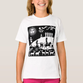En illustration i gammal stil t shirt