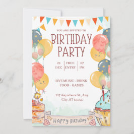 En inbjudan till Candy-Färgad Birthday-firande