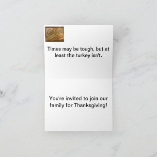 En inbjudan till Thanksgiving middag.