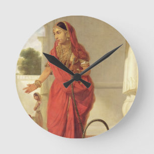 En indisk dansflicka med en Hookah, 1772 (olja på Rund Klocka