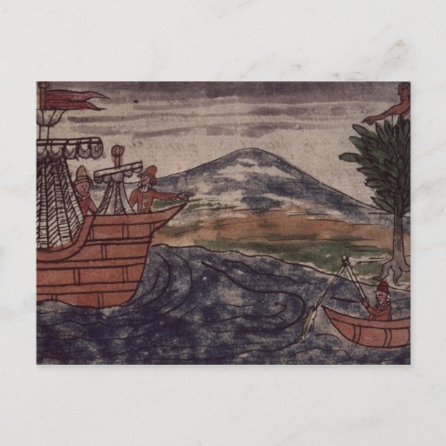 En indisk spion observerar vykort (Framsida)