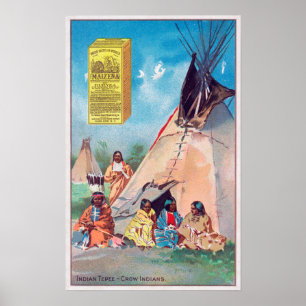 En indisk Tepee för kråka, Maizena produktannons Poster