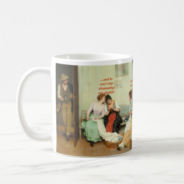En indiskret Ukulelekapacitet ger kritik ........ Kaffemugg (Vänster)