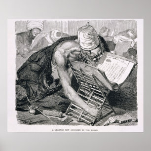 En inlärd man som absorberats i Koranen Poster