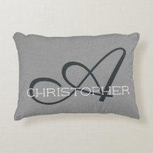 En inledande anpassad namnmall Grått Black White