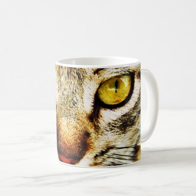 En innekatts uttryckliga utseende kaffemugg (Framsida höger)