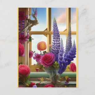 En intressant färgad blommigt Bouquet Vykort