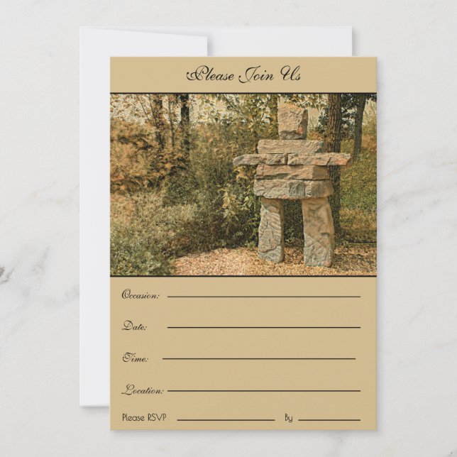 En inuksuk som står stilla - inbjudan (Framsida)