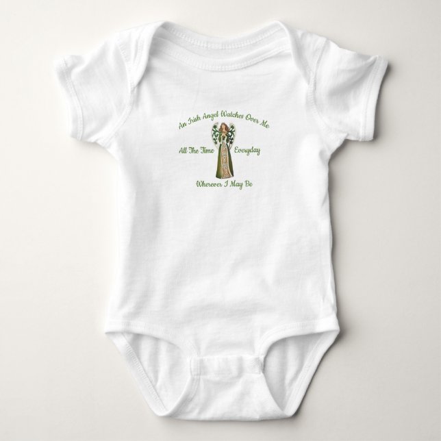En irländsk ängel vakar över mig Baby Bodysuit T Shirt (Framsida)