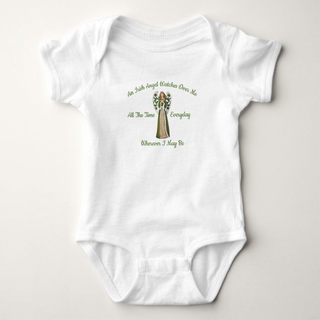 En irländsk ängel vakar över min babybodysuit t shirt (Framsida)