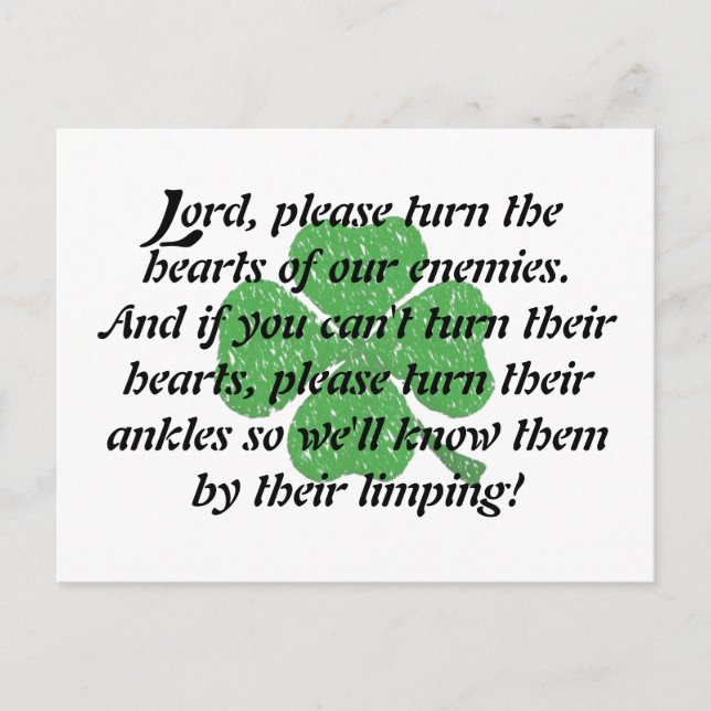 En irländsk bön vykort (Framsida)