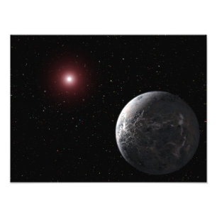 En isig/berusad planet som omger en dym stjärna fototryck