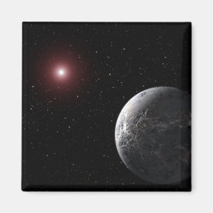 En isig/berusad planet som omger en dym stjärna magnet