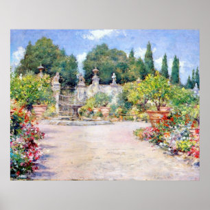 En italiensk garden - William Merritt Chase Poster