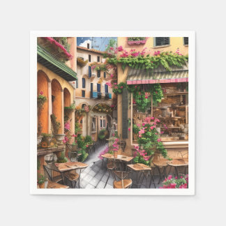 En italiensk gatu-scene tillfällig designserie 23 pappersservett